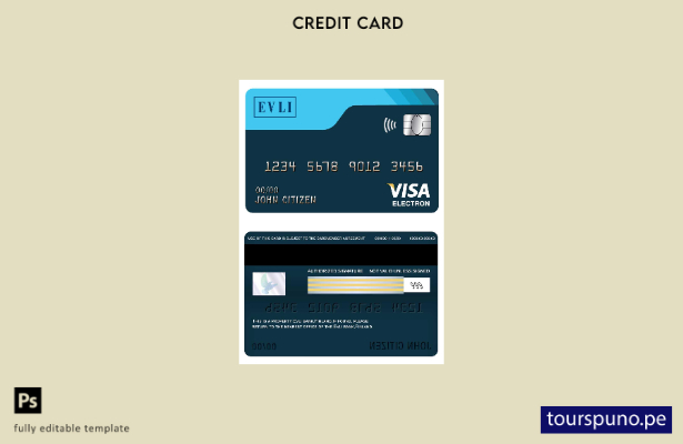 lista para imprimir la plantilla de tarjeta electrónica visa del banco Evli de F